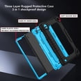 thumbnail image 2 of for TCL Tab 8 V/Tab 8 SE (6048E) Tablet Case Soft Silicone Rubber Heavy Duty Hybrid Had Back Shell Protection Shockproof Kids Friendly with Built in Stand Shoulder Strap (Black+Blue), 2 of 7