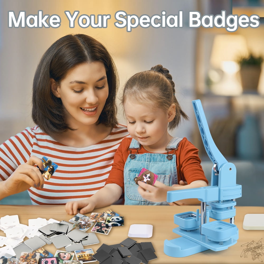 Square Fridge Magnet Maker Machine, 2'' x 2'' DIY Customized Photoes Magnetic Refrigerator Magnet Button Maker with Supplies