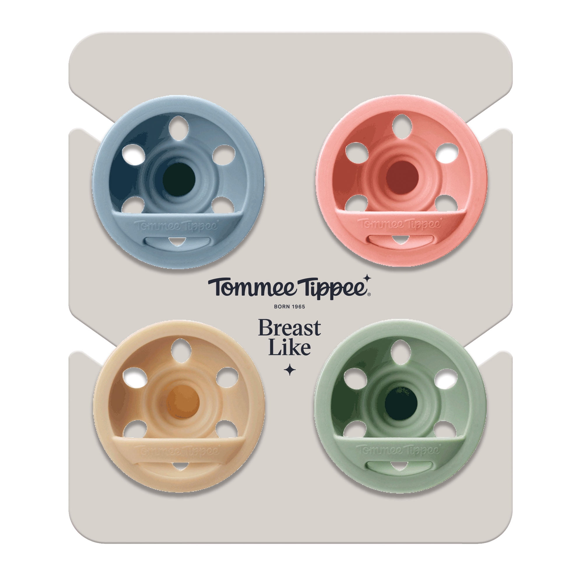 Tommee Tippee Breast-like Pacifier, 6-18m, 4 Count, Lightweight, One-piece Silicone Design