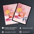 thumbnail image 2 of Artery8 Cocktail Lemon Slice Pink Watercolour Kitchen Extra Large XL Wall Art Poster Print, 2 of 5