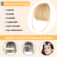thumbnail image 2 of Clip in Bangs for Women 100% Human Hair Extensions Wispy Bangs Fringe with Hairpieces Air Bangs Flat Bangs Clip Curved Bangs for Daily Wear, 2 of 7