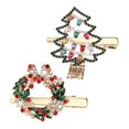 thumbnail image 1 of ZHAOCHENG Horquilla para el pelo de Navidad para mujer, con cristales de estrás, copos de nieve, guirnalda de renos, horquilla para el pelo, regalo de fiesta, 1 of 5