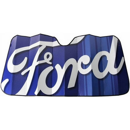 Plasticolor Ford Script 58” x 27.5” Front Accordion Windshield Visor Universal Fit, 1 Pack