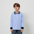 thumbnail image 4 of Boys' Polo Shirt Long Sleeve Light Blue Button down Shirt Boys Collar Shirt School Uniforms Boys Button Down Shirt 3-4 Years, 4 of 4