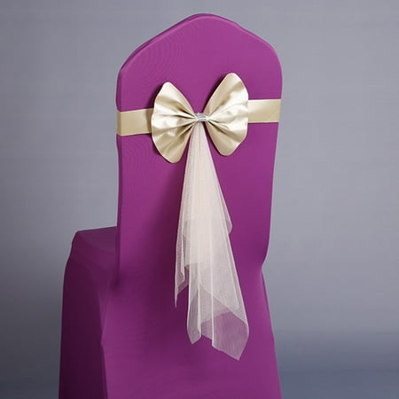 

Yesfashion Chair Bows Sashes Elegant Satin Bow Chair Sashes for Wedding and Events Supplies Party