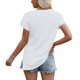 thumbnail image 4 of Tops de Manga Corta para las Mujeres Suelto Ajuste Cuello en V Manga Raglan Hendidura, Moda Blusa Sólida para el Hogar Y Diario, 4 of 8