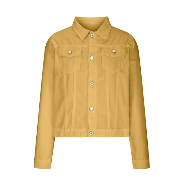 Clearance under 15 Turilly Ladies Coats and Jackets for Winter Women Denim Jacket Long Sleeve Slimming Cardigan Pocket Coat Tops