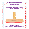 thumbnail image 3 of Sello para Margen Guía de Escritura Patrón C Cuadro 5 mm con Cojín y Tinta Roja High Stamping, 3 of 5