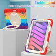 thumbnail image 4 of iPad Mini 6 Case 6th Generation 360°Rotatable Stand with Shoulder Strap Handle Pencil Holder Heavy Duty Shockproof Silicone Protective Case for iPad mini6 2021, 4 of 8