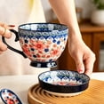 thumbnail image 6 of Ceramic Breakfast Coffee Mug Set - Porcelain Tea Cup with Saucer - Morning Coffee Cup Set - 19cm Plate Set, 6 of 8