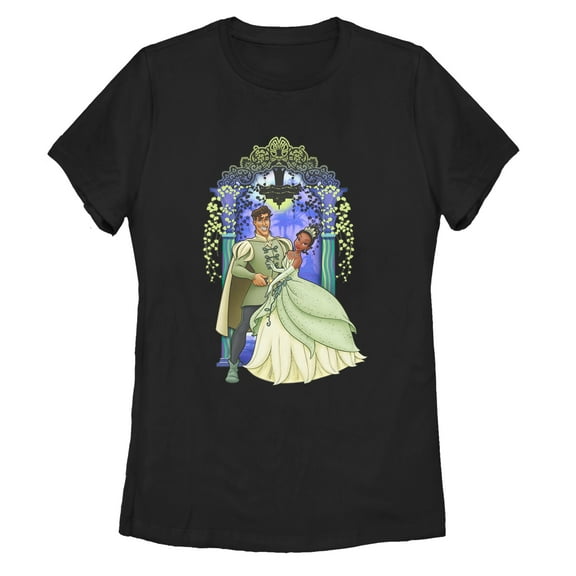 Women's The Princess and the Frog Wedding Pose  Graphic Tee Black X Large