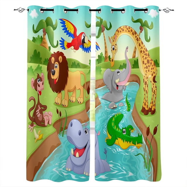 Bearachild Cortina de tul de estilo infantil, aspecto limpio y dibujos animados o guardería para cortina de cocina Decoración del hogar LEX01026