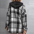 thumbnail image 5 of Outfmvch long sleeve shirts for women Button Down Plaid Shirts Flannel Hooded Shacket Jacket Hoodie Coats womens tops womens sweaters Black, 5 of 7