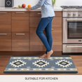 thumbnail image 5 of Grey Geometric Doormat Outdoor Entrance 20"x31.5", Boho Aztec Southwest Abstract Plaid Absorb Moisture Dirt Door Mats, Non-Slip Rubber Backing Floor Mats Indoor, Low-Profile Front Door Rugs, 5 of 9