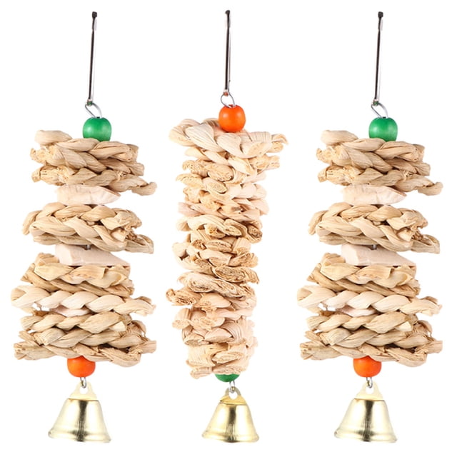 3Pcs Suspending Parrot Toy Household Parakeet Toy Cage Cockatiel Toy Bird Accessory