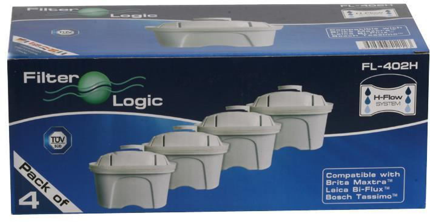 FILTER LOGIC Compatible H-Flow Filter Cartridges Brita Maxtra Laica Bi-Flux  4pk 