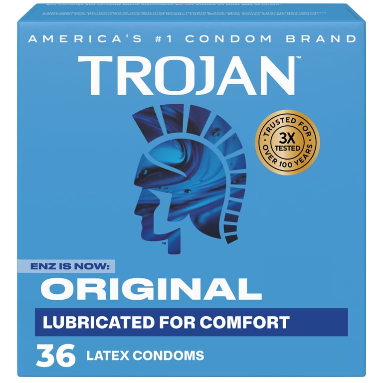 3 pack) Trojan Original Latex Lubricated Condoms for Men, Classic