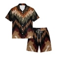 thumbnail image 5 of Men's 2 Piece Summer Outfits Texture Pattern Short Sleeve Shirt and Shorts Matching Set for Beach Cruise Resort Vacation, 5 of 6