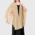 thumbnail image 2 of Fgnfyis Elegant Wedding Evening Shawl Solid Tone Chiffon Fabric with Slit Design Large Wrap Beige One Size, 2 of 5