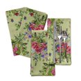 thumbnail image 4 of "S4Sassy Beige Leaves & Peony Floral Holiday Parties Cloth Table Linen Re-Usable Dinner Napkins Set 20 x 20""(Pack of 6)", 4 of 8