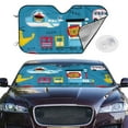 thumbnail image 2 of Balery Transportations With Cute Animals Windshield Sun Shade, Car Front Window Sunshade Cover ,Automotive Interior Portected Blocks Uv Rays For Car Pickup Truck Suv Accessories- Medium, 2 of 7