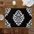 thumbnail image 4 of Aesthetic Boho Black White Floral Placemats Set of 4,Wipeable Washable Table Mats for Dining Tables, Abstract Minimalist Art Place Mats for Kitchen Event Party Tabletop Decor, 4 of 9