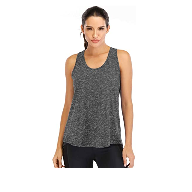 Lishi Workout Tops for Women Loose fit Racerback Tank Tops for Women Mesh Backless Muscle Tank Running Tank Tops