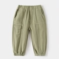 thumbnail image 2 of 2-3T Toddler Cargo Jogger Pants Contrast Stitch,Kids Spring Fall Elastic Waist Cotton Twill Multi Pocket Loose Casual Workwear Trousers for 3T 4T 5T 6T 8T 9T Boys Girls,Green, 2 of 4