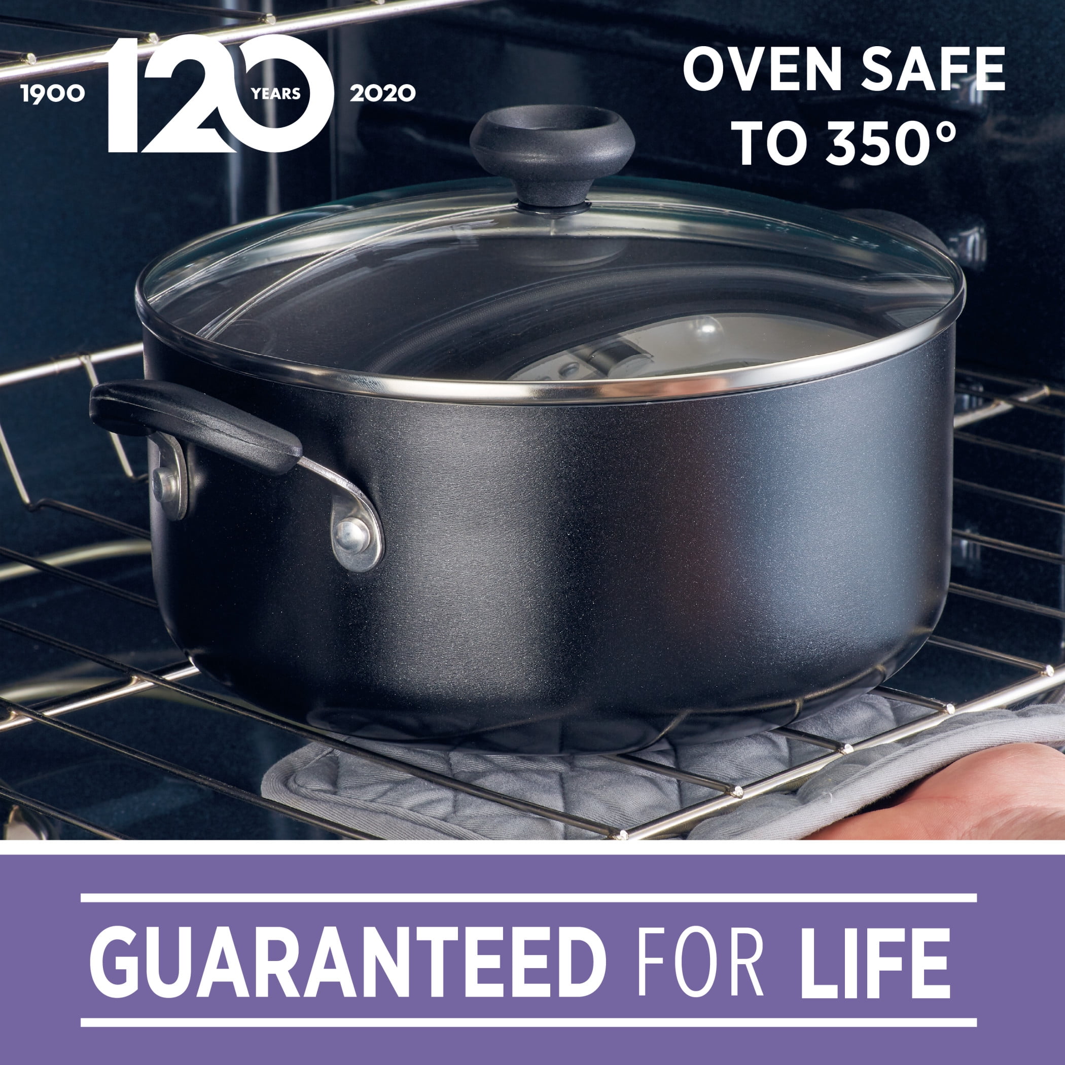 Farberware 20 Piece Easy Clean Aluminum Nonstick Cookware Pots and Pans Set, Black