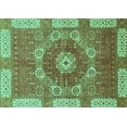 thumbnail image 1 of Ahgly Company Machine Washable Indoor Rectangle Abstract Turquoise Blue Modern Area Rugs, 7' x 10', 1 of 4