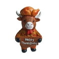thumbnail image 6 of 1PC Highland Cow Figurines Autumn Pumpkin Turkey Highland Cow Gnomes Maple Leaf Scottish Resin Statue Calf Lovers Gifts for Fall Home Garden Kitchen Office Tiered Tray Table Decor, 6 of 6