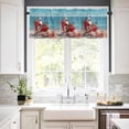 thumbnail image 3 of Santa Claus Kitchen Curtains and Valances Set, Christmas Beach Ocean Present Rod Pocket Window Valance 18 Inch Window Curtain Panels for Living Room Bedroom Laundry, 27.5x24in, 3 Pieces, 3 of 7