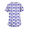 thumbnail image 5 of Womens Valentine's Day Scrub Tops V Neck Short Sleeve Tops Cute Heart Printed Plus Size Nursing Uniforms Valentine's Day Cartoon Pattern Scrub Tops with Pockets, 5 of 5
