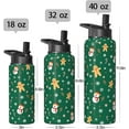 thumbnail image 5 of Christmas Greeen Gingerbread 32oz Sport Water Bottles with Flip Straw & Spout Lid, Xmas Snowman Stainless Steel Travel Cup, Winter Holiday Gifts for Women Men (1 PC), 5 of 6