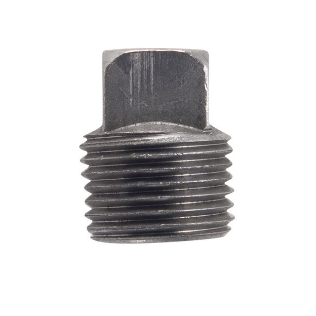 Enchufe de cabeza cuadrada Billco de acero negro de 3/8 pulgadas MPT (x5)