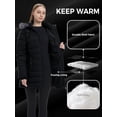 thumbnail image 3 of Wantdo Women's Recycled Puffer Jacket Warm Winter Coat Mid-Length Winter Parka with Removable Hood Black M, 3 of 10