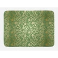 thumbnail image 1 of Green and Yellow Bath Mat, Old Fashioned Pattern with Vintage Curls Traditional Flourish, Plush Bathroom Decor Mat with Non Slip Backing, 29.5" X 17.5", Green Yellow, by Ambesonne, 1 of 2