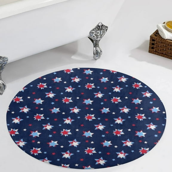 American Flag Blue Red White Round Carpet Circle Rug Outdoor Patio Area Rug Washable Large Area Rugs Hallway Room Decor Fitness Mats