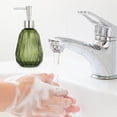 thumbnail image 6 of 300ml Glass Soap Dispenser, Textured Clear Glass Refillable Liquid Hand Soap Dispenser, Premium Pump Bottle for Shower Gel Shampoo Lotion, Home Supply for Bathroom Kitchen, 6 of 6