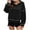 Black, variant on YUGYXL Fall Winter Cropped Hoodies for Women Casual Long Sleeve Drop Shoulders Hooded Pullover Loose Relaxed Sweatshirt Black XXL
