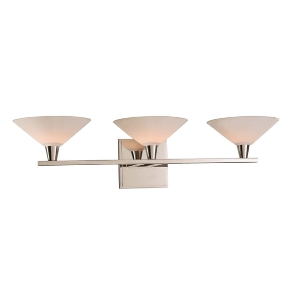 Kalco Lighting Galvaston 23" 3-light Modern Glass Bath Light in Polished Nickel