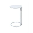 thumbnail image 2 of ACME Litten Table d'Extrémité Ronde en Chrome et Whtie, 2 of 6