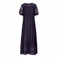 thumbnail image 6 of XIAOCHA Women's Open Knit Cover-Up Dress Crew Neck Short-Sleeve Summer Beach Maxi Dress, 6 of 6
