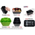 thumbnail image 3 of Small Stackable Plastic Caddy with Handle 6 Compartment | Desk, Makeup, Dorm Caddy, Classroom Art Organizers - 4 Pack, Made In USA (Green), 3 of 8