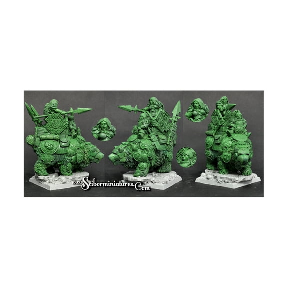 Scibor Monstrous Miniatures Dwarven Girls on War Bear #1 New
