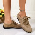 thumbnail image 3 of EKVAHL Casual Sneakers for Women, Faux Suede Low Top Walking Shoes, Flexible Soft Sole Lightweight Daily Driving Tennis Shoes Brown, 3 of 5