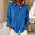 thumbnail image 2 of GUACER Womens Gingham Long Sleeve Blouses Trendy Button Up Collared Shirts Lightweight Casual Tops, 2 of 6