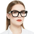 thumbnail image 2 of OCCI CHIARI 3.5 Black Oversized Reading Glasses Womens retro Square large Readers 1.00 1.50 2.00 2.50 3.00 3.50 4.00 5.00 6.00(Black, 350), 2 of 8