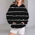 thumbnail image 2 of Bovemsi Sweatshirt for Women Women's Sportswear 2025 Striped Pattern Long Sleeved Casual Pullover Comfort Hoodie, 2 of 4