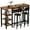 Brown, variant on BAXLUXE Bar Table and Chairs Set for 2,Small Dining Table with Storage,Faux Marble High Kitchen Bar Table Breakfast Nook Set Eating Table, White